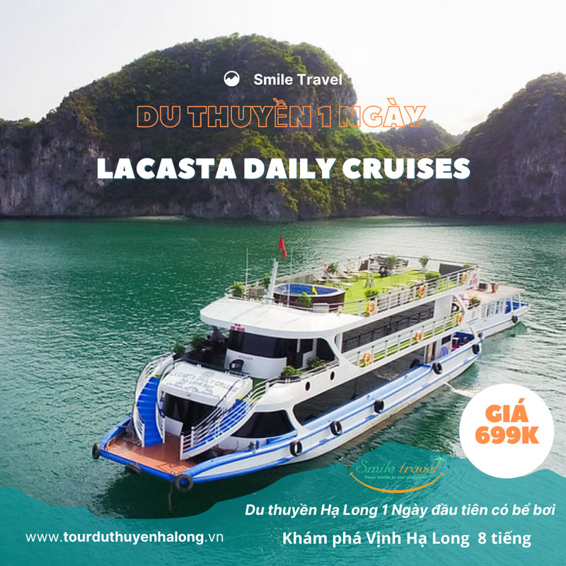 Du Thuyền Lacasta Daily là du thuyền 1 ngày tại Vịnh Hạ Long với tiêu chuẩn 5 sao